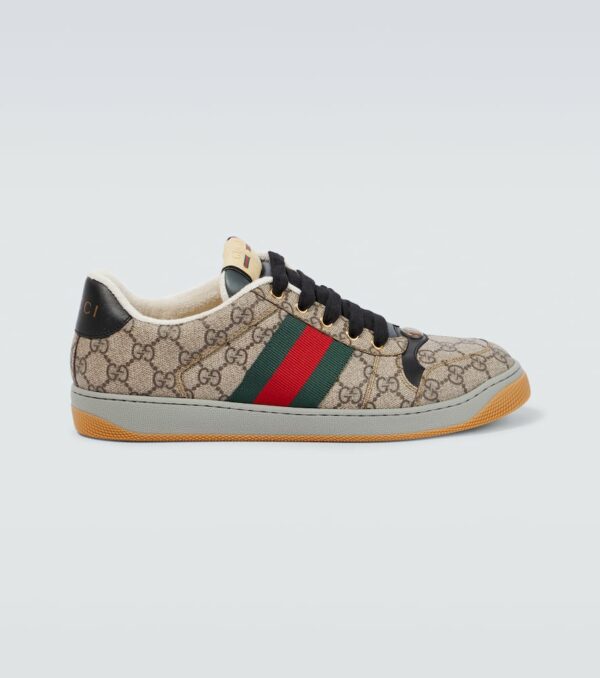 Gucci Screener leather-trimmed GG sneakers