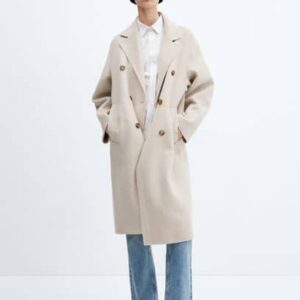 Handmade oversized wool coat light/pastel grey - Woman - XL - MANGO