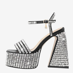 High Heel Party Shoes Platform Open Toe Ankle Strap Block Heel Sandals