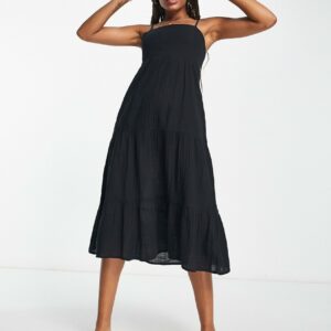 IIsla & Bird tiered maxi beach summer dress in black