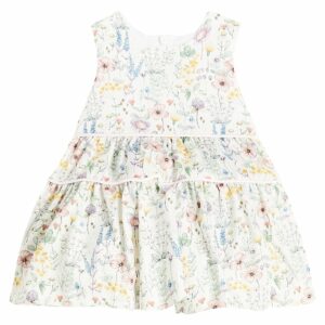 Il Gufo Baby floral tiered cotton dress