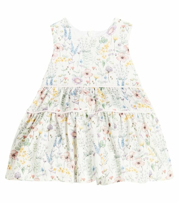 Il Gufo Baby floral tiered cotton dress