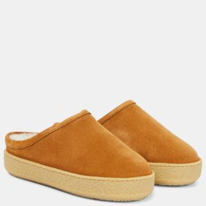 Isabel Marant Fozee shearling-lined suede slippers