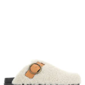 Isabel Marant Ivory Shearling Footb Slippers