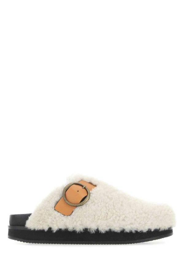 Isabel Marant Ivory Shearling Footb Slippers