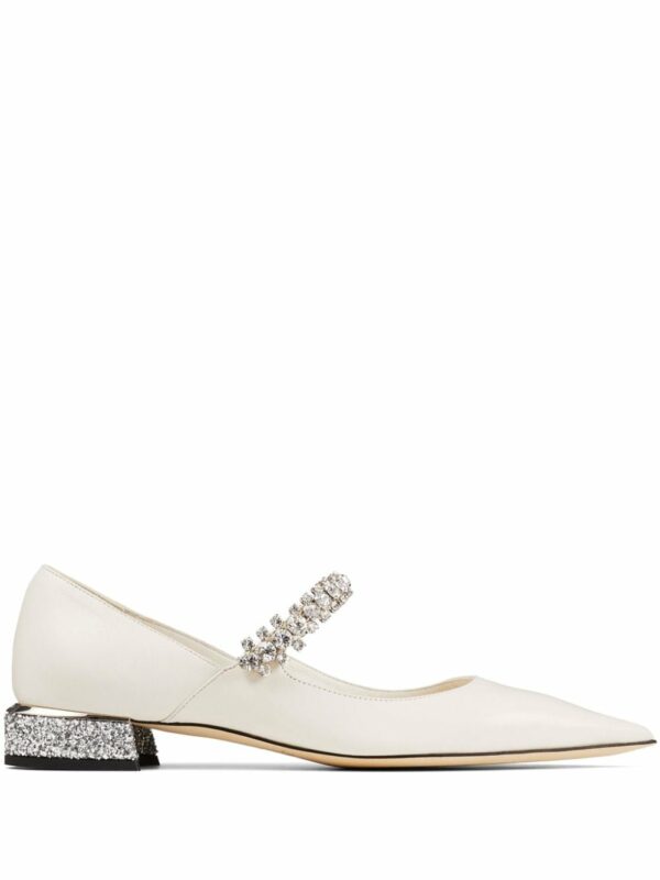 JIMMY CHOO- Bing Pump Glittered Flats