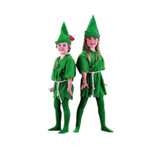 (Kids-Clothes Height 39.4-53.1 inches) Peter Pan Robin Hood Storybook Mens Womens Fancy Dress Up Party Unisex Costume