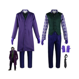 (L) Batman The Dark Knight Joker Cosplay Costume Outfits Full Set for Adult Halloween Party Fancy Dress