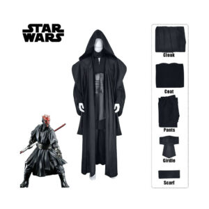 (L) Wars Darth Maul Cosplay Costume Halloween Fancy Dress Party Black Set