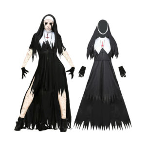 (L) Women Zombie Sister Nun Costume Vampire Cosplay Suit Halloween Party Fancy Dress