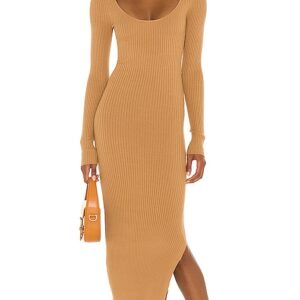 L'Academie Nessa Sweater Dress in Tan. Size L, S, XS.