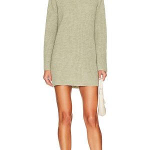 L'Academie Sable Sweater Dress in Olive. Size L, M, S, XS, XXS.