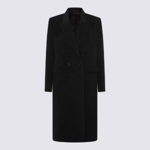 Lardini Black Wool Coat