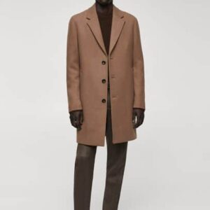 Lightweight recycled wool coat medium brown - Man - XXL - MANGO MAN