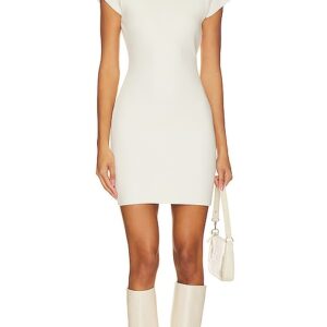 Line & Dot Rumi Mini Sweater Dress in Ivory. Size M, S.