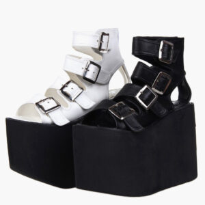 Lolita Sandals High Platform Shoes Leather with Buckles