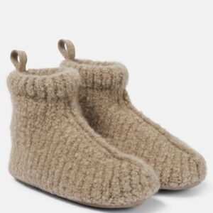 Loro Piana Ribbed-knit cashmere slippers