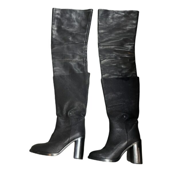 MM6 Leather riding boots