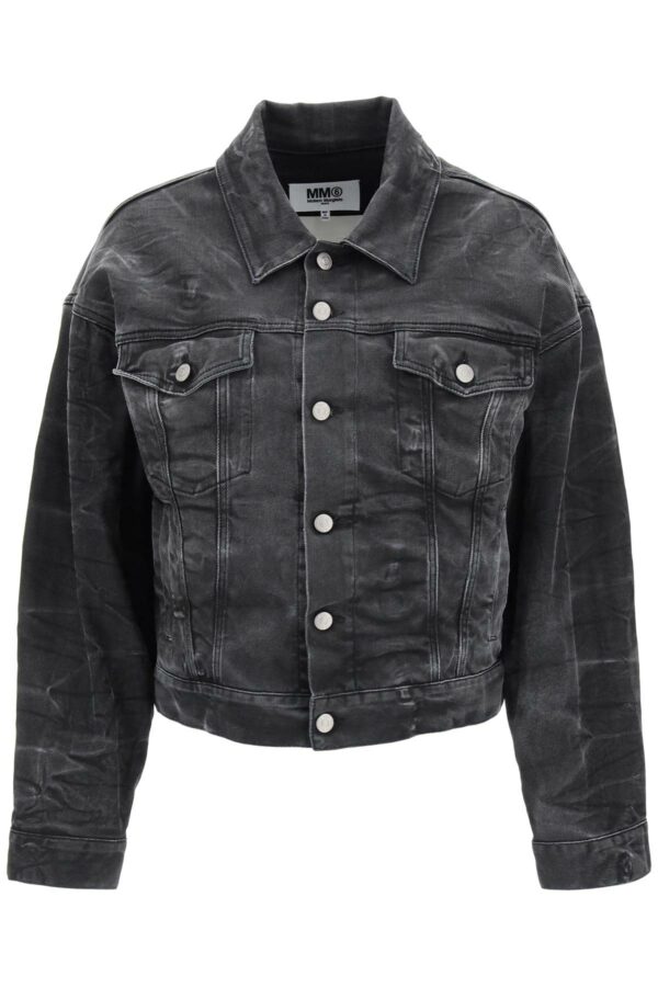 MM6 Maison Margiela Crinkle-effect Denim Jacket