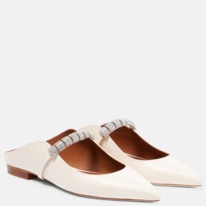 Malone Souliers Bella embellished leather slippers