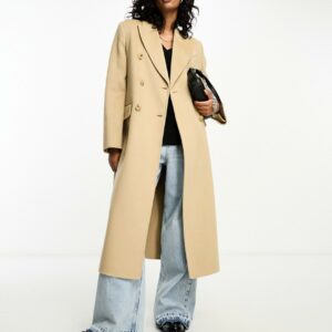 Mango Capsule wool coat in tan-Brown