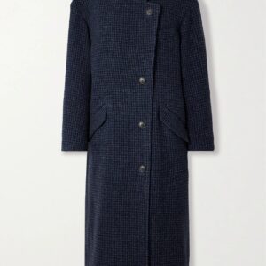 Marant Étoile - Sabine Houndstooth Wool Coat - Navy