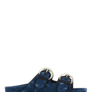 Marine Serre Printed Denim Ms Ground Slippers