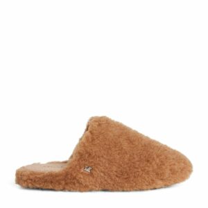 Max Mara Camel-Silk Teddy Slippers