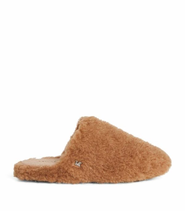 Max Mara Camel-Silk Teddy Slippers