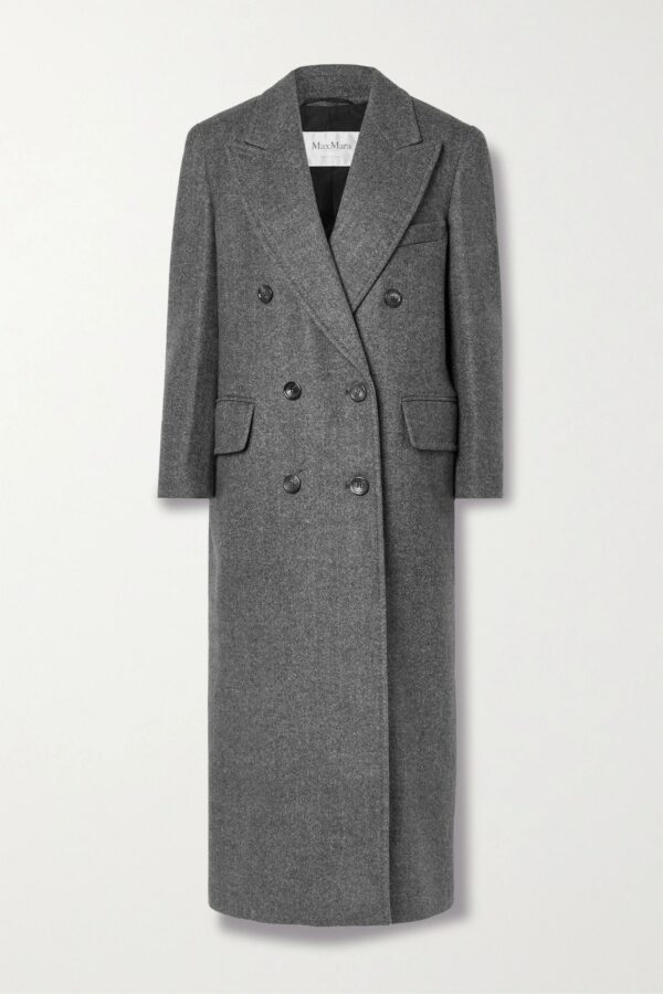 Max Mara - Eccesso Double-breasted Herringbone Wool Coat - Dark gray