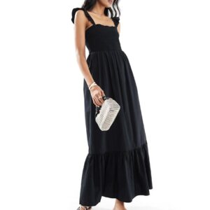 Miss Selfridge cami sundress in black poplin