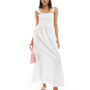 Miss Selfridge cami sundress in white poplin