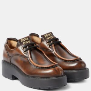 Miu Miu Leather platform brogues