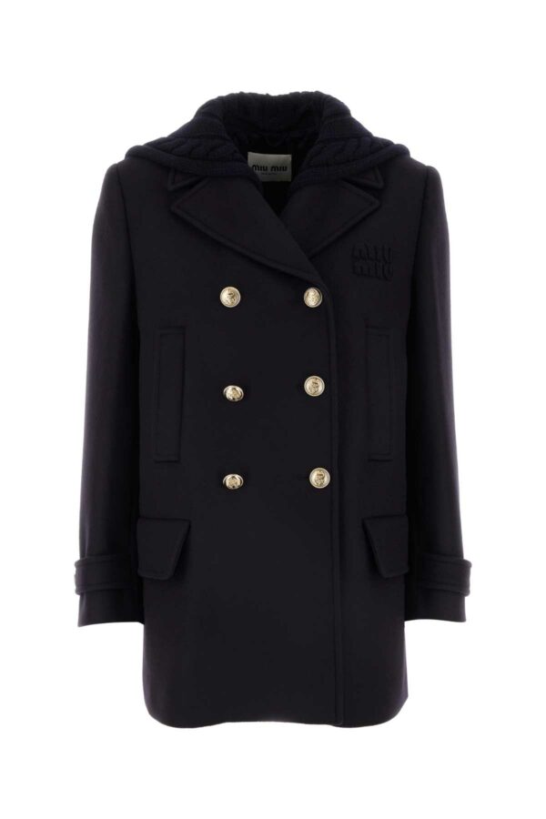 Miu Miu Midnight Blue Wool Coat