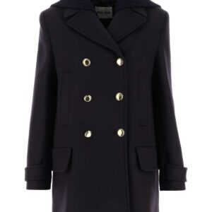 Miu Miu Navy Blue Wool Coat