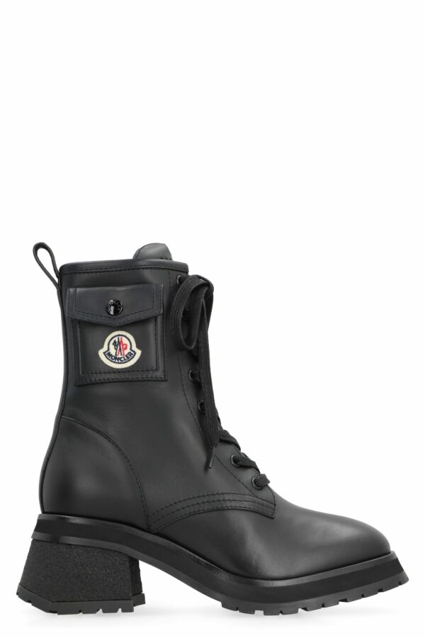 Moncler Gigi Lace-up Leather Ankle Boots