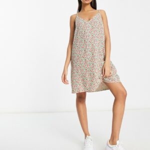 Monki cami mini beach sundress in ditsy vintage floral-Multi