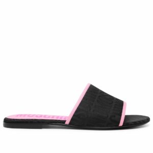 Moschino Black Cotton Blend Slippers