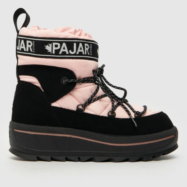 PAJAR galaxy ankle snow boots in black & pink