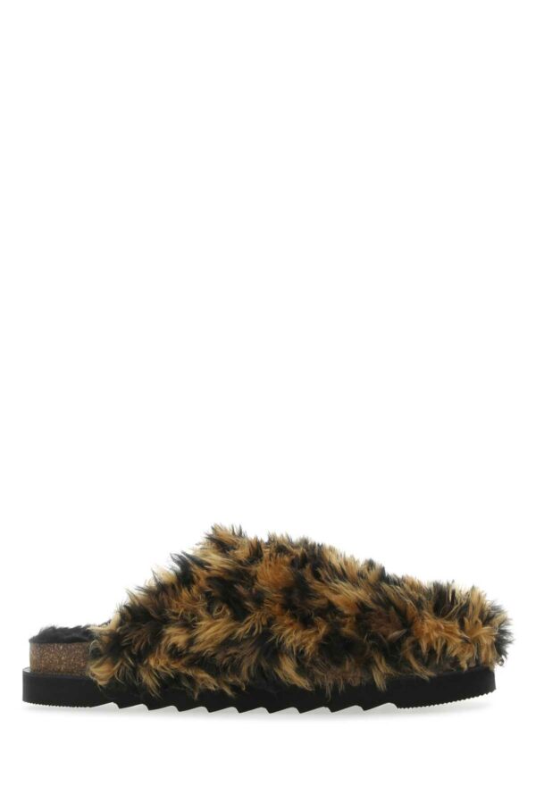 Palm Angels Printed Eco Fur Slippers