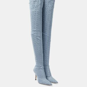 Paris Texas Holly Mama denim over-the-knee boots