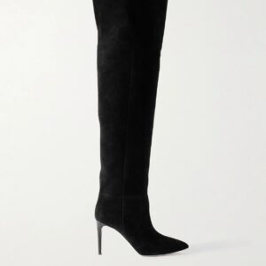 Paris Texas - Stiletto 85 Suede Over-the-knee Boots - Black