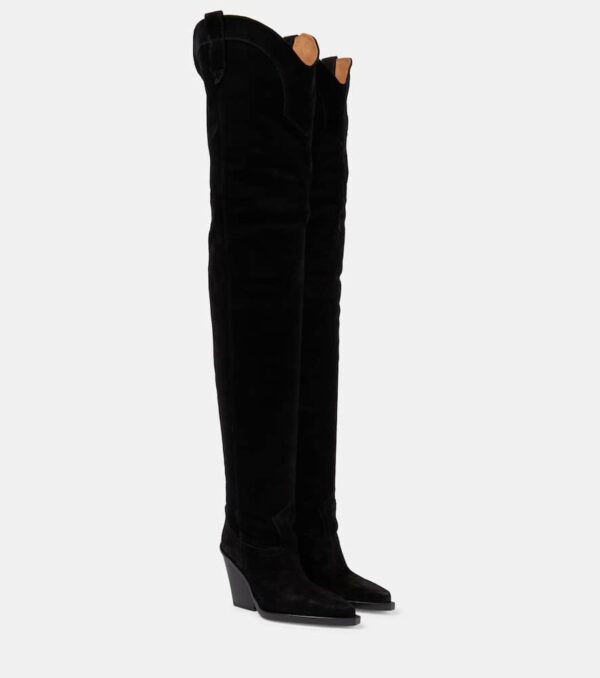 Paris Texas Suede over-the-knee cowboy boots