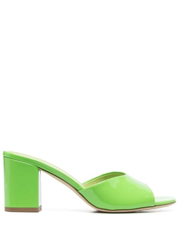 Paris Texas anja Green Mules With Block Heel In Patent Leather Woman