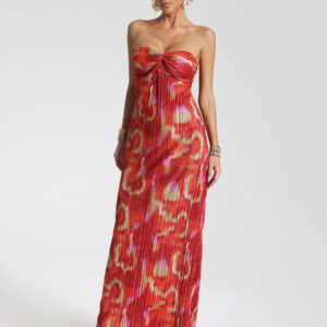 Party Dress Textured Abstract Print Off The Shoulder Backless Maxi Dress