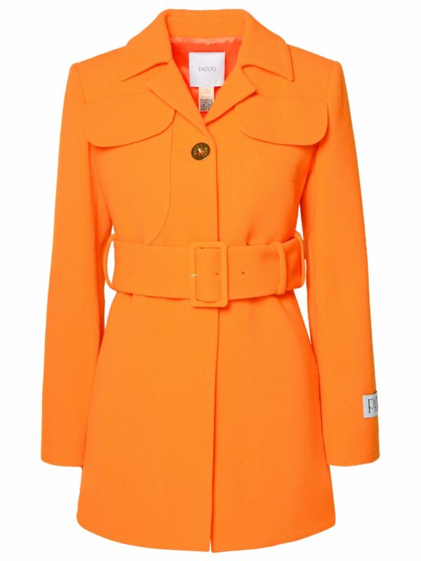 Patou Orange Virgin Wool Coat