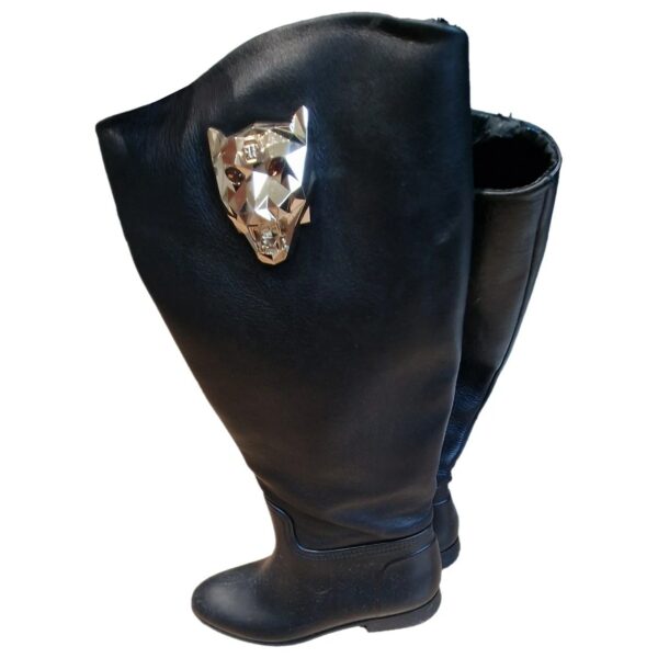 Philipp Plein Leather riding boots