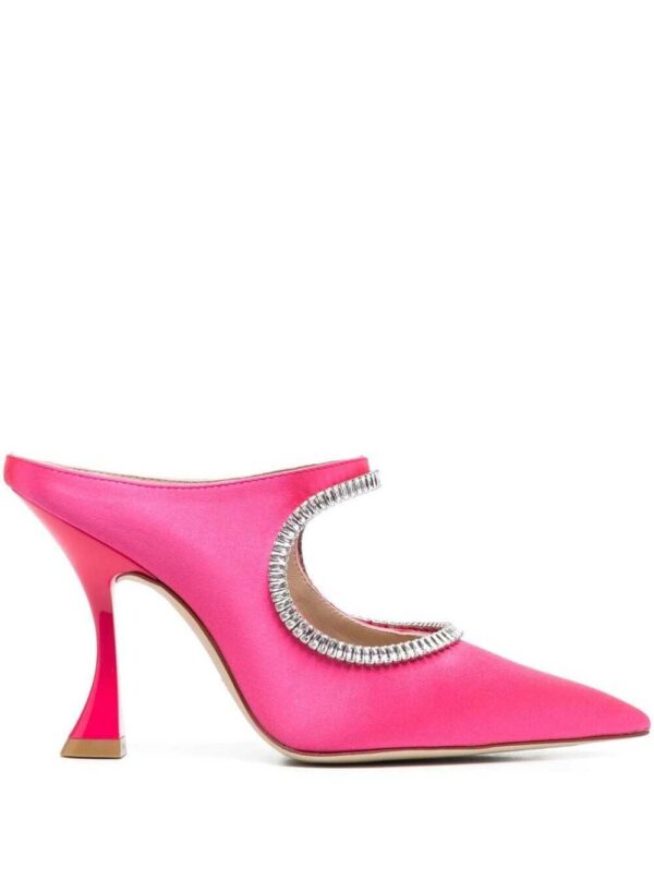 Pink Satin Pumps With Crystals Stuart Weitzman Woman