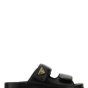 Prada Black Nappa Leather Slippers