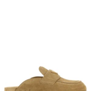 Prada Cappuccino Suede Slippers